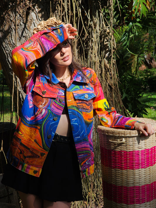CHAQUETA DENIM CAÑO CRISTALES